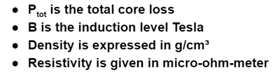 Hysteresis & Core Loss in Induction Motors - formula explanation